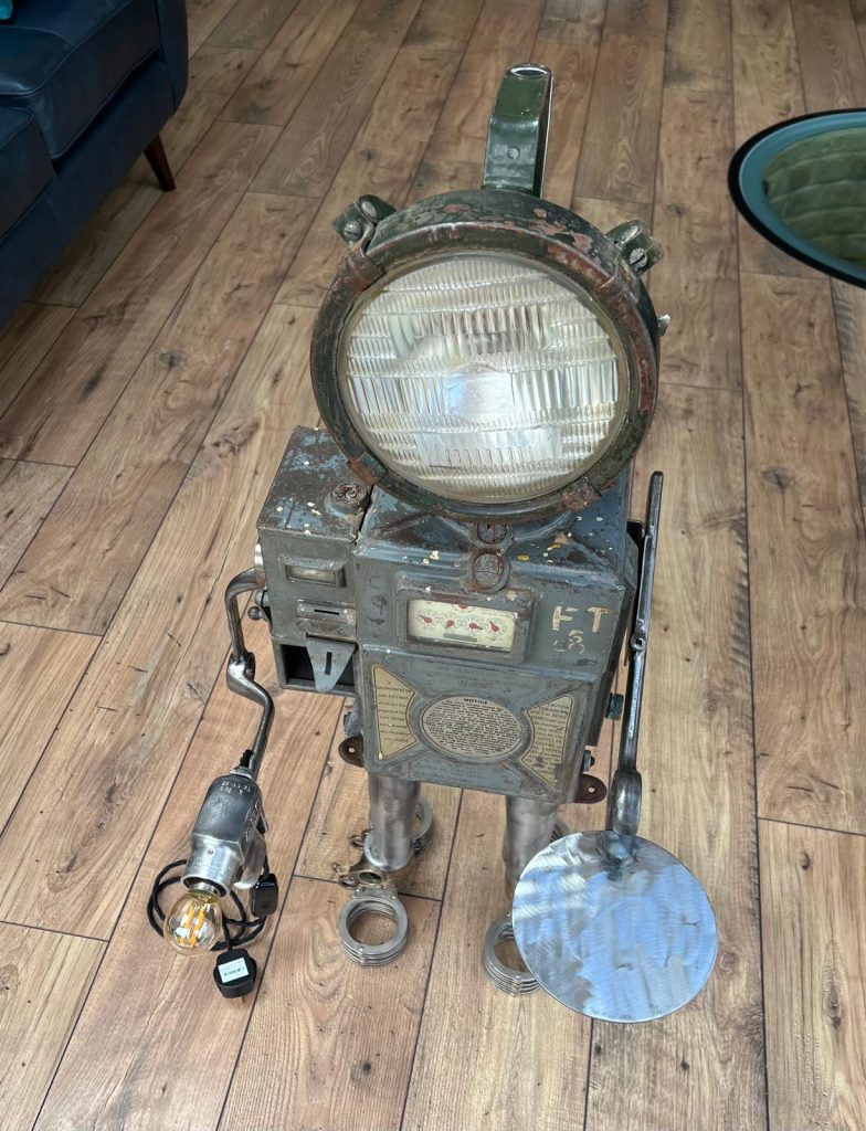 Headlight Robot made from recycled steel